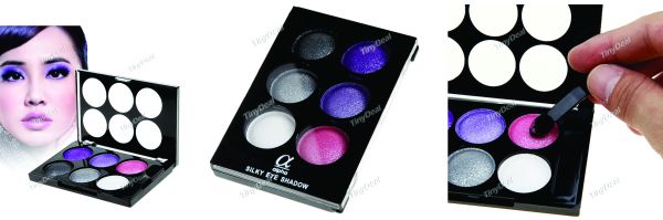6 Professional Color Palette Sombras Eye Sombras e pincel