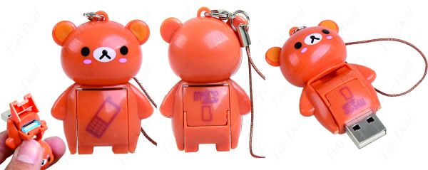 Mini Tawny Rilakkuma Projeto 2.0 TF Micro SD Card Reader USB