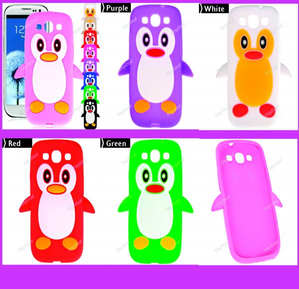 Pinguim Estilo de silicone protetora macia para Samsung i930