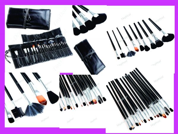 24pcs Escova Cosmética Profissional Portátil Maquiagem